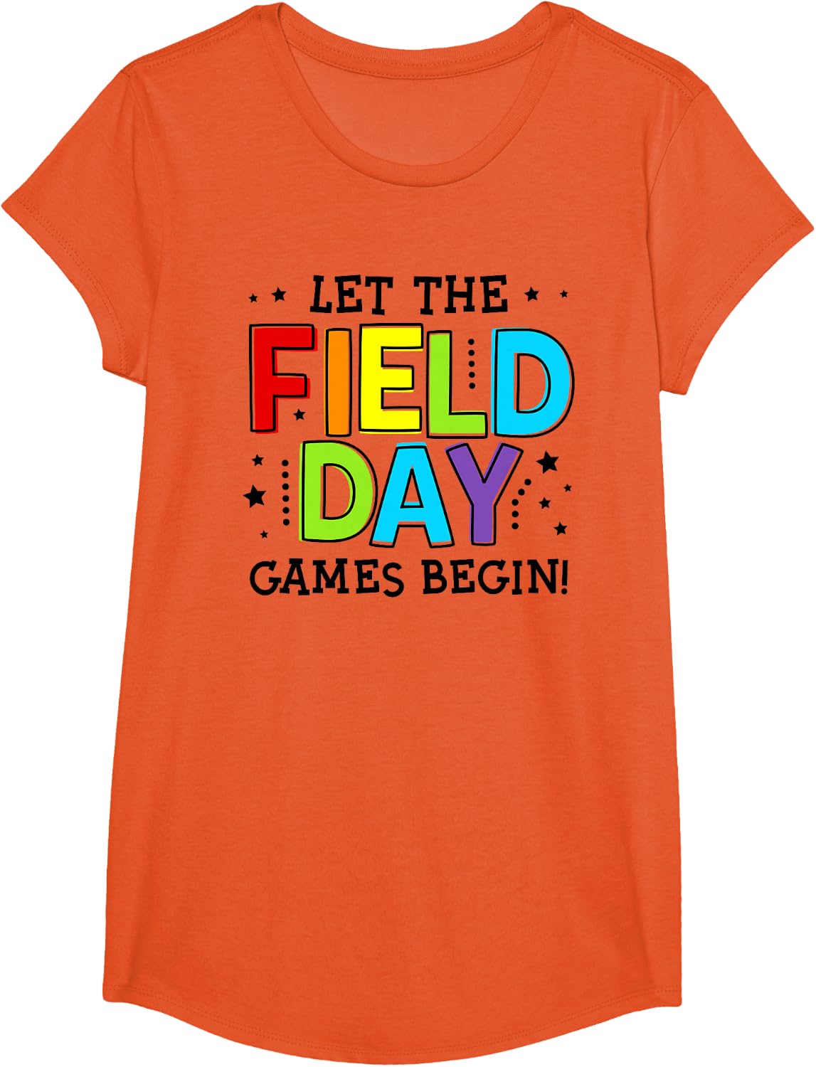 School Field Days Let the Games Begin Teacher 2024 T-Shirt - Girls Orange