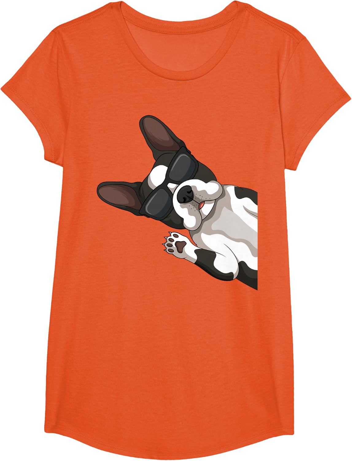 Boston Terrier Dogs T-Shirt - Girls Orange