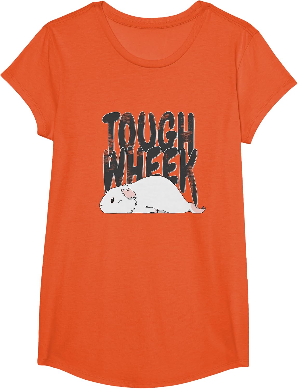 Guinea Pig Tough Wheek White Guinea Pig Pet T-Shirt - Girls Orange