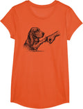 Basset Hound Fist Bump T-Shirt - Girls Orange