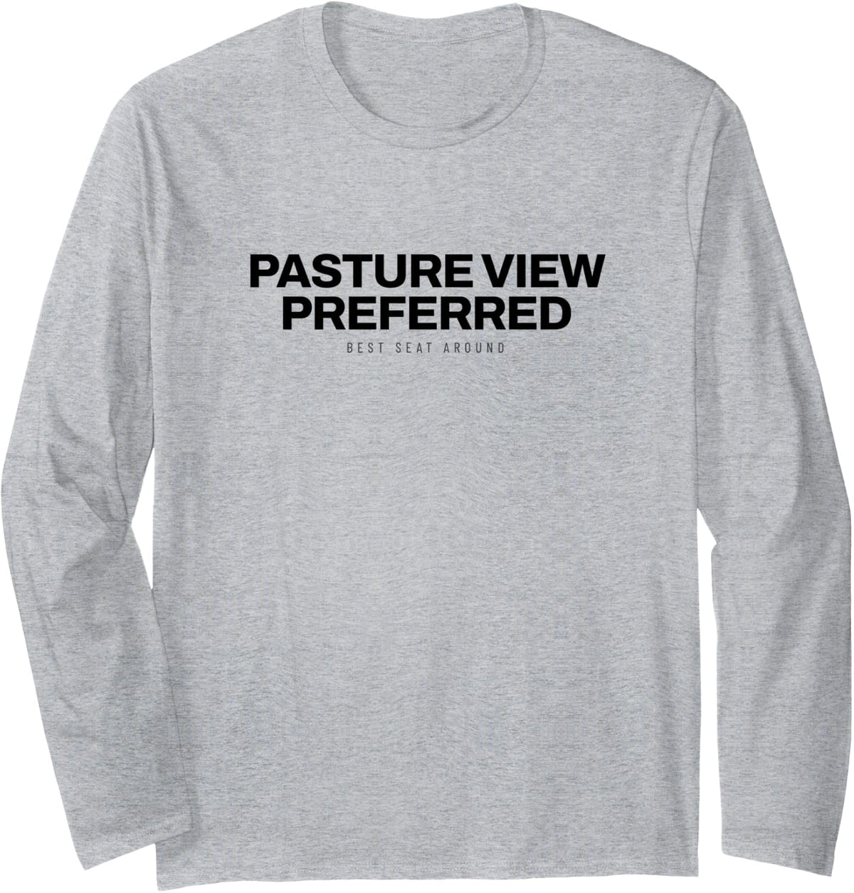 Cow - Pasture View Preferred - Farm Life Long Sleeve T-Shirt - Adult Unisex Heather Grey