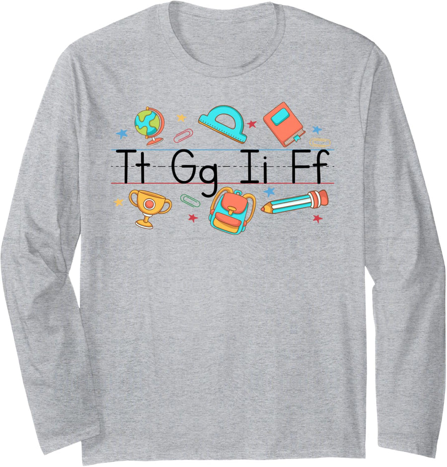 Thank God It's Friday TGIF Friday Teacher Appreciation Long Sleeve T-Shirt - Adult Unisex Heather Grey
