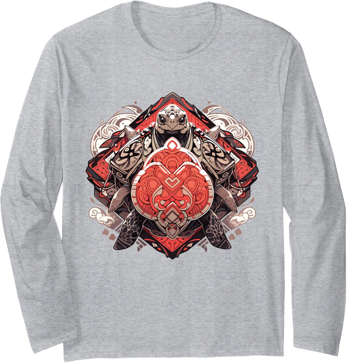 Turtle Tortoise Lizard Shell Lizard Tortoise Baby Long Sleeve T-Shirt - Adult Unisex Heather Grey