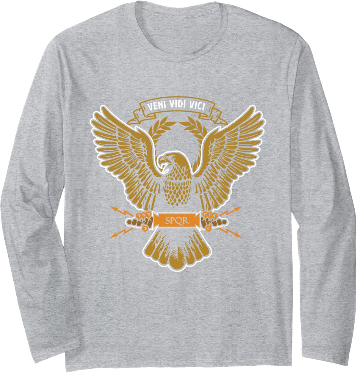 Julius Caesar Quote Ancient Rome Latin Quote SPQR Romaion Long Sleeve T-Shirt - Adult Unisex Heather Grey