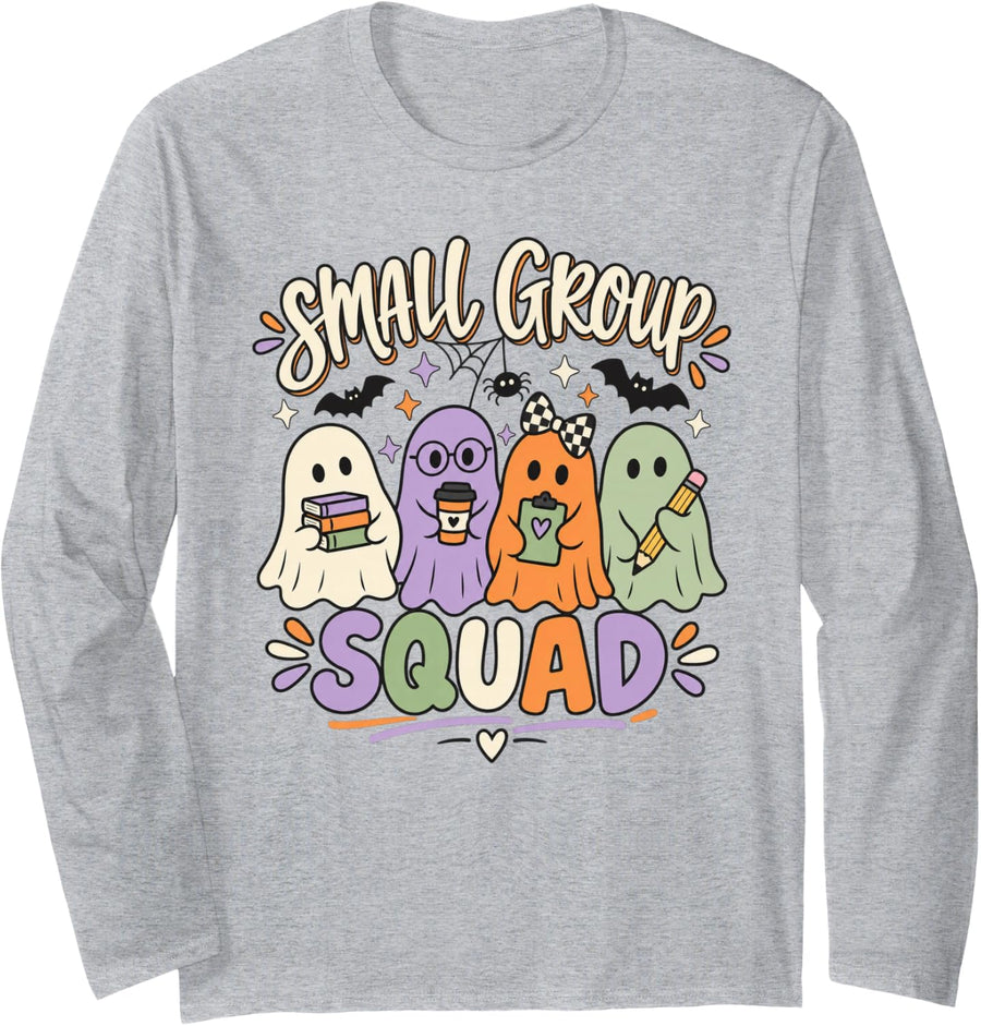 Small Group Squad Paraprofessional Teacher Aide Long Sleeve T-Shirt - Adult Unisex Heather Grey