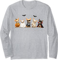 Halloween Chihuahuas Squad Pumpkin Costume Dog Lovers Long Sleeve T-Shirt - Adult Unisex Heather Grey