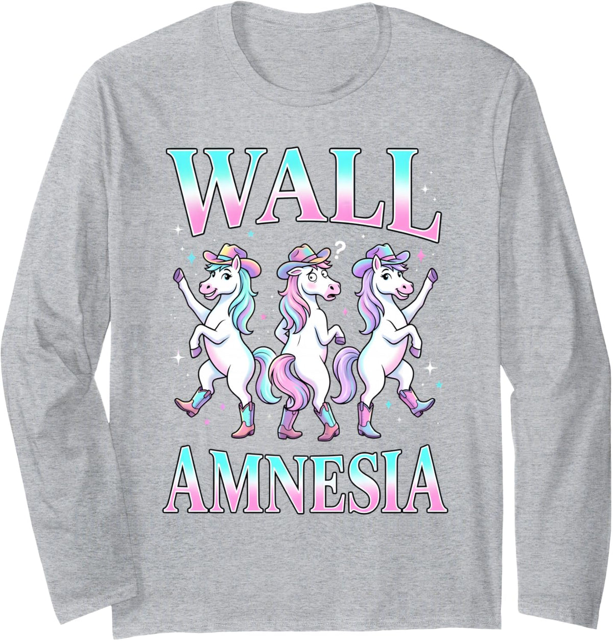 Line Dancing Horses Line Dancer Line Dance Long Sleeve T-Shirt - Adult Unisex Heather Grey
