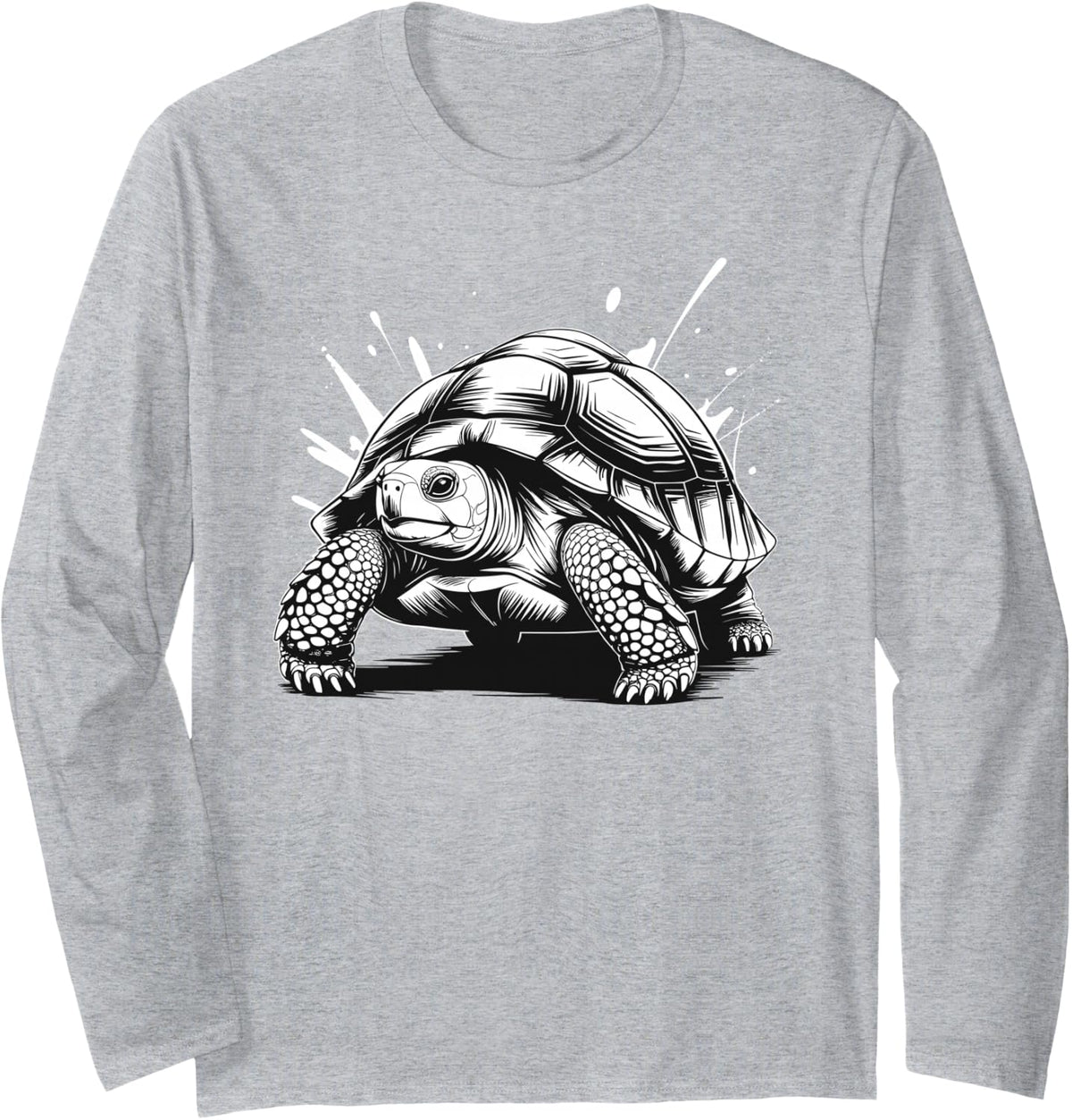 Tortoise Design for Men Women Kids Tortoise Outfit Long Sleeve T-Shirt - Adult Unisex Heather Grey