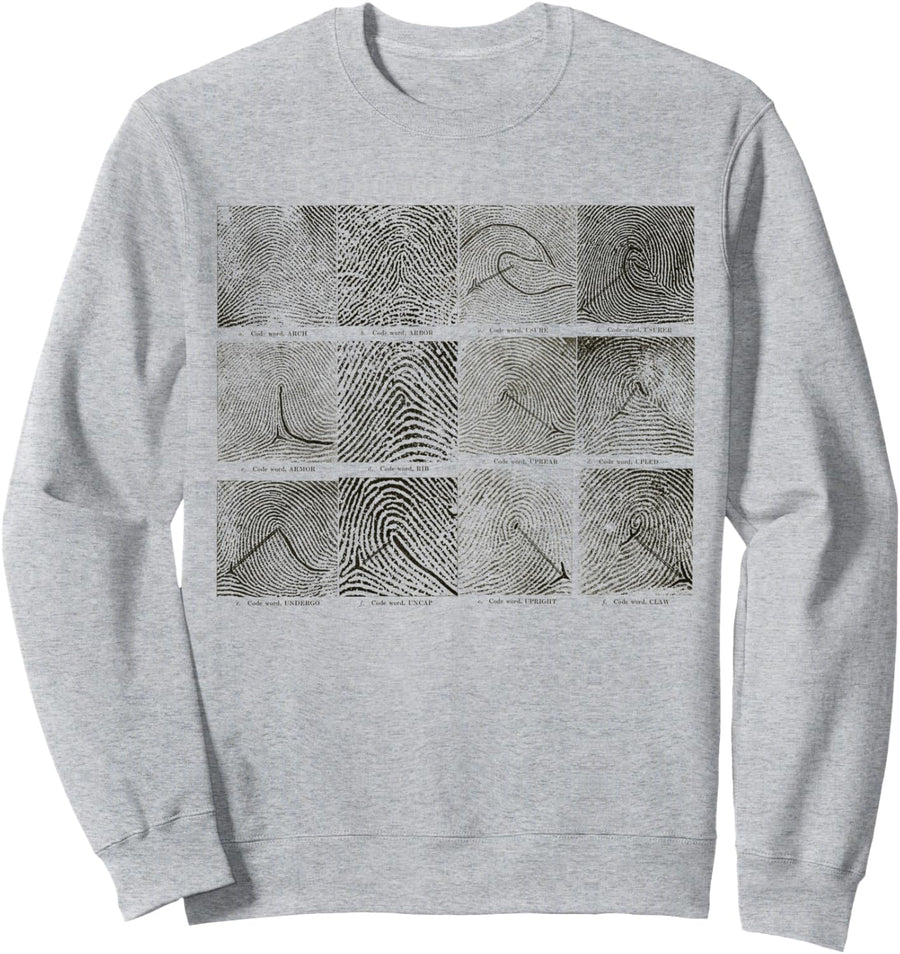 Forensic Scientist police detective criminology Fingerprint Sweatshirt - Adult Unisex Heather Grey