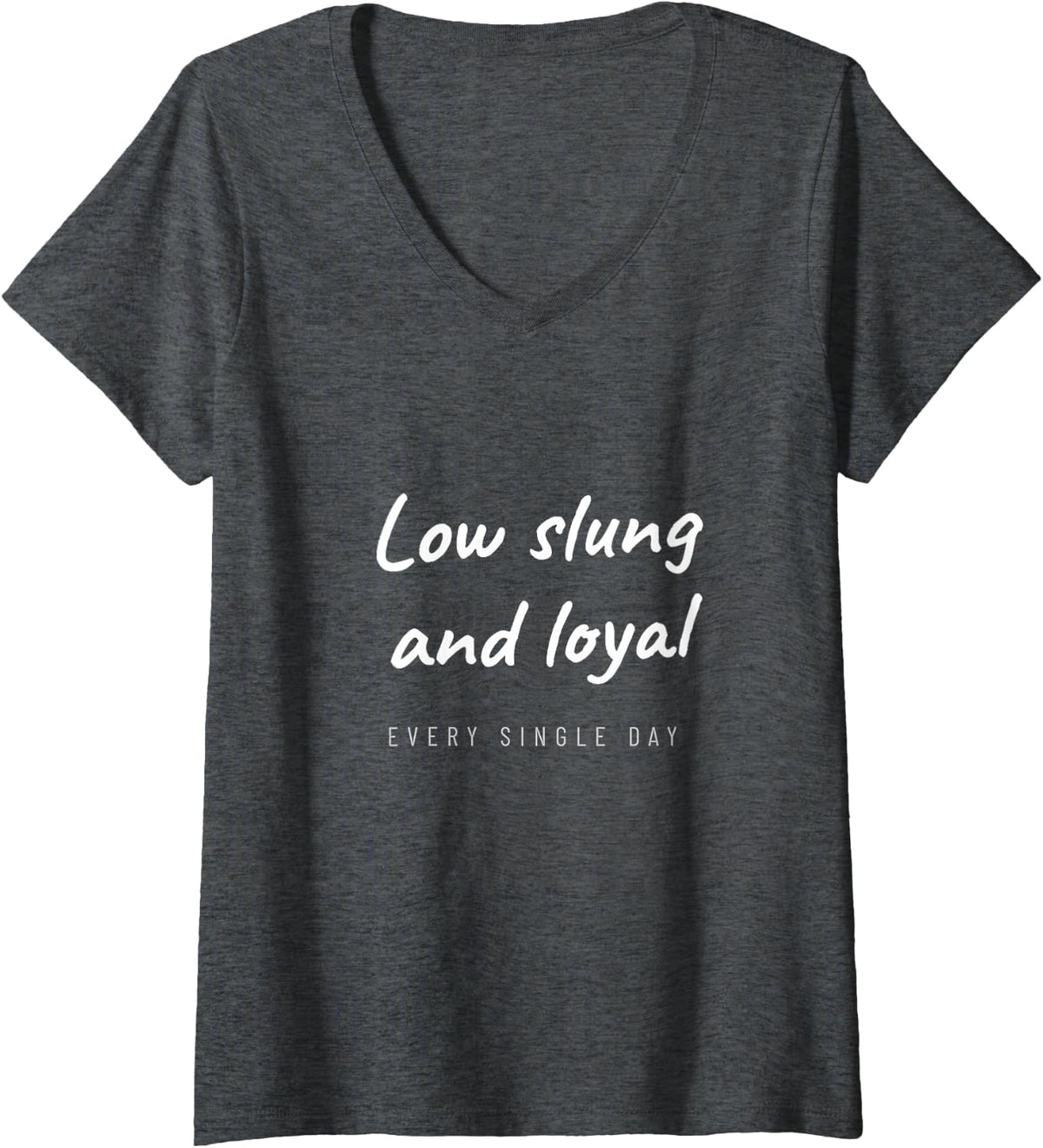 Women's Basset Hound Dog Ears Basset Mom Basset Dad Hound Dog V-Neck T-Shirt - Dark Heather Grey