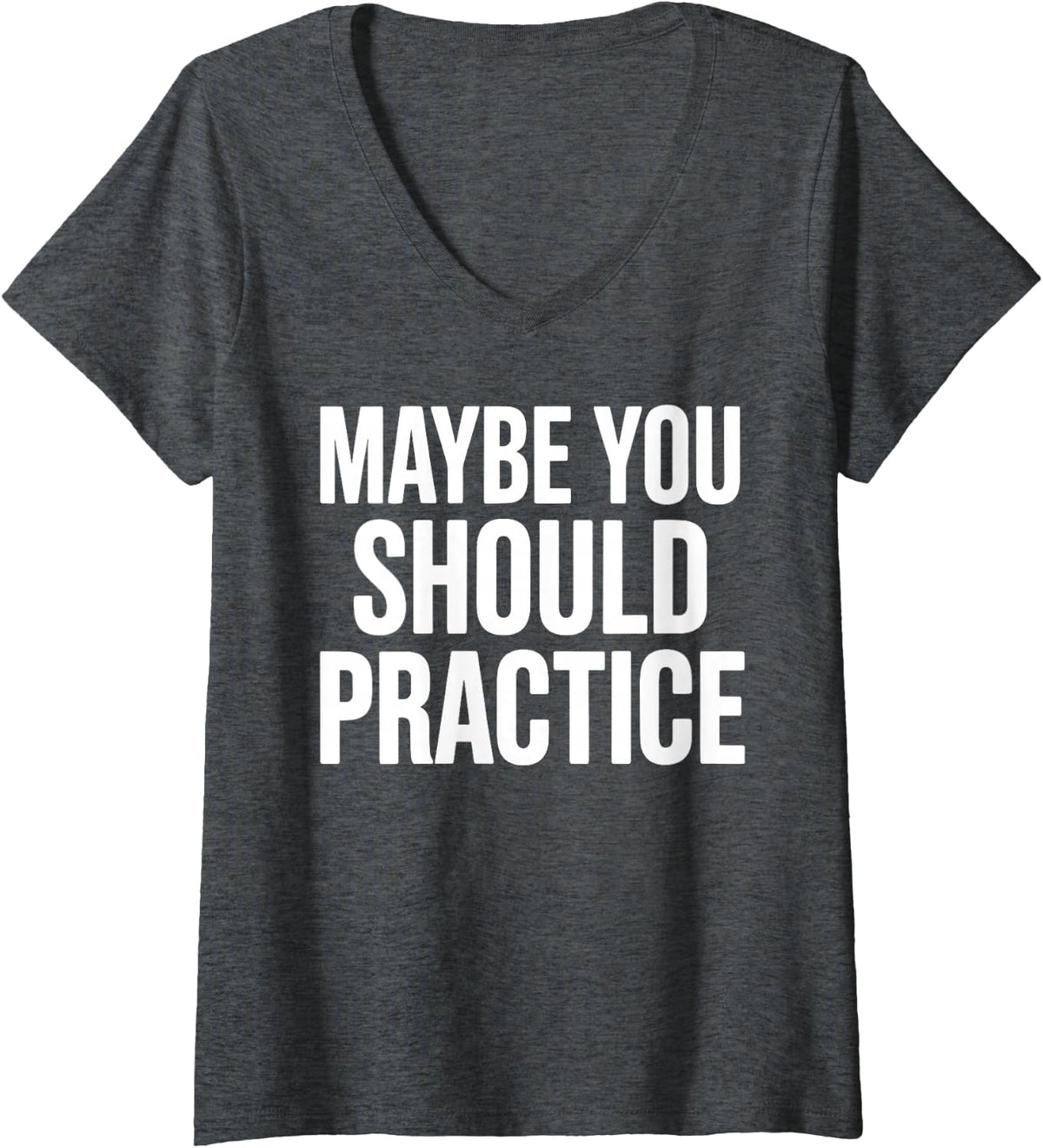 Women's Funny Music Teacher Art for Men Women Musician Music Teacher V-Neck T-Shirt - Dark Heather Grey