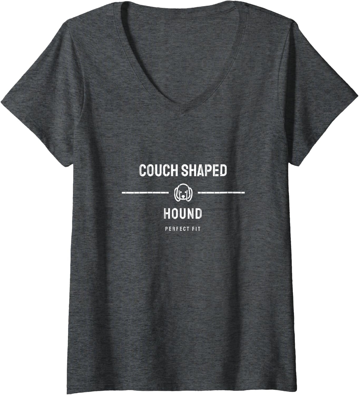Women's Basset Hound Basset Mom Hound Lover Floppy Ears Basset V-Neck T-Shirt - Dark Heather Grey