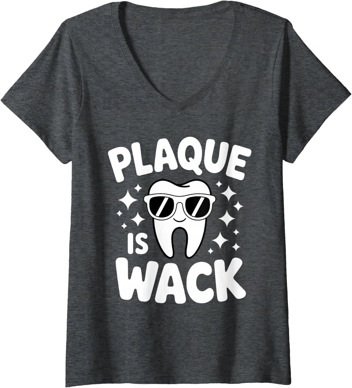 Women's Best Dentist Art for Men Women Tooth Doctor Dental Teeth V-Neck T-Shirt - Dark Heather Grey