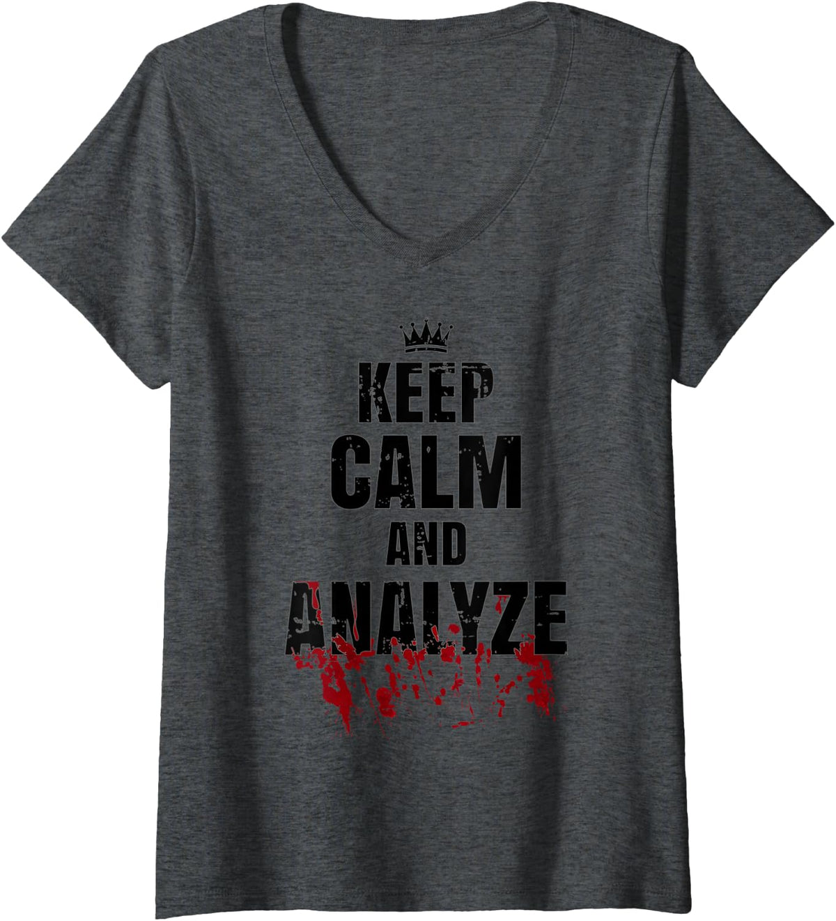 Women's Forensic Scientist Blood Spatter Analyst - Analyze V-Neck T-Shirt - Dark Heather Grey