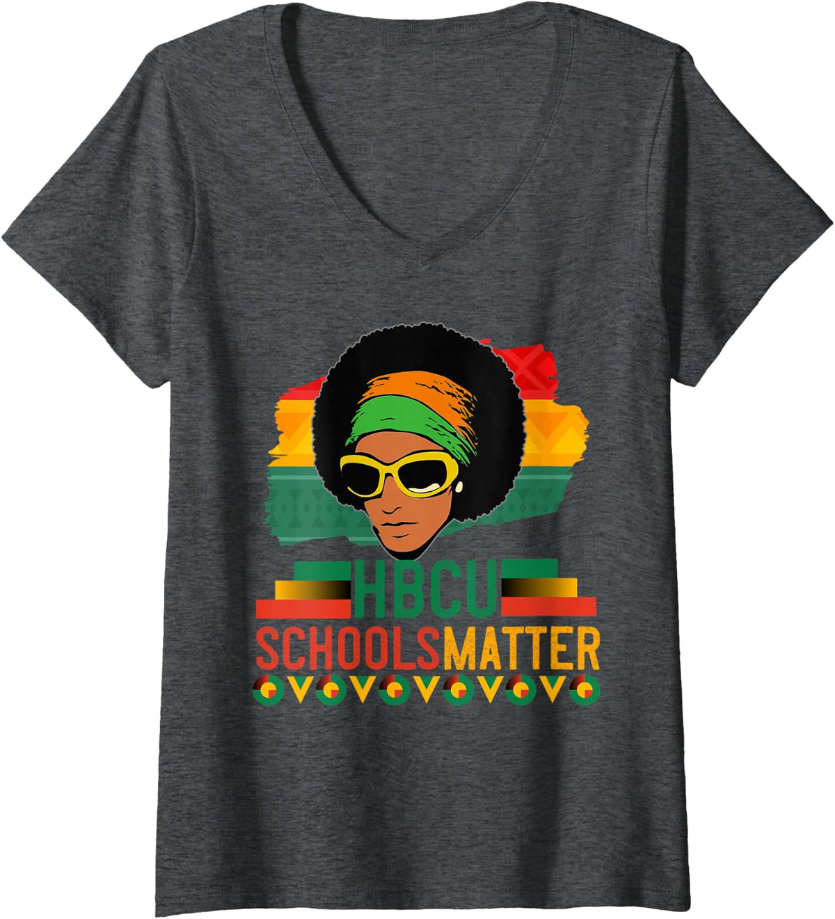 Women's HBCU Schools Matter Black Women Black History Month 2022 V-Neck T-Shirt - Dark Heather Grey
