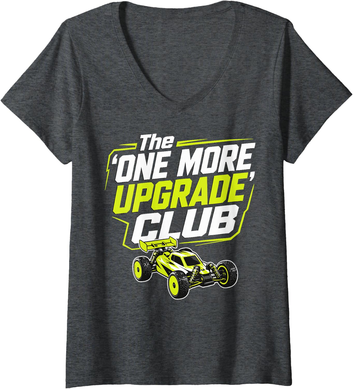Women's RC Car Racing Squad RC Racer Hobby Club V-Neck T-Shirt - Dark Heather Grey