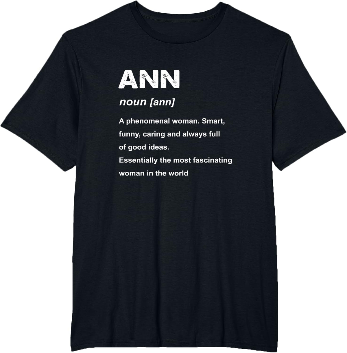 Ann Name T-Shirt - Black