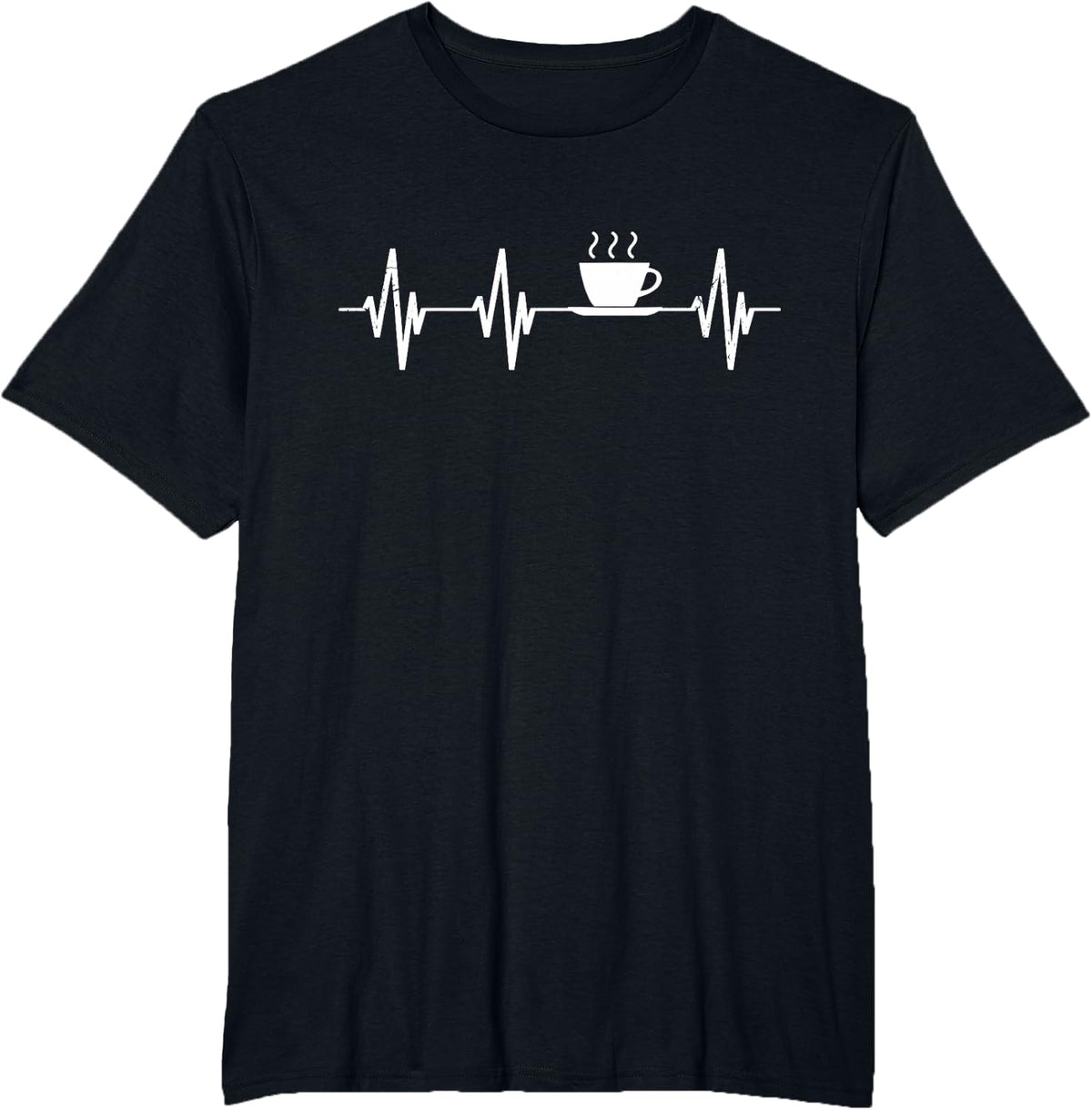 Coffee mug heartbeat coffee lover coffee junkie caffeine T-Shirt - Black