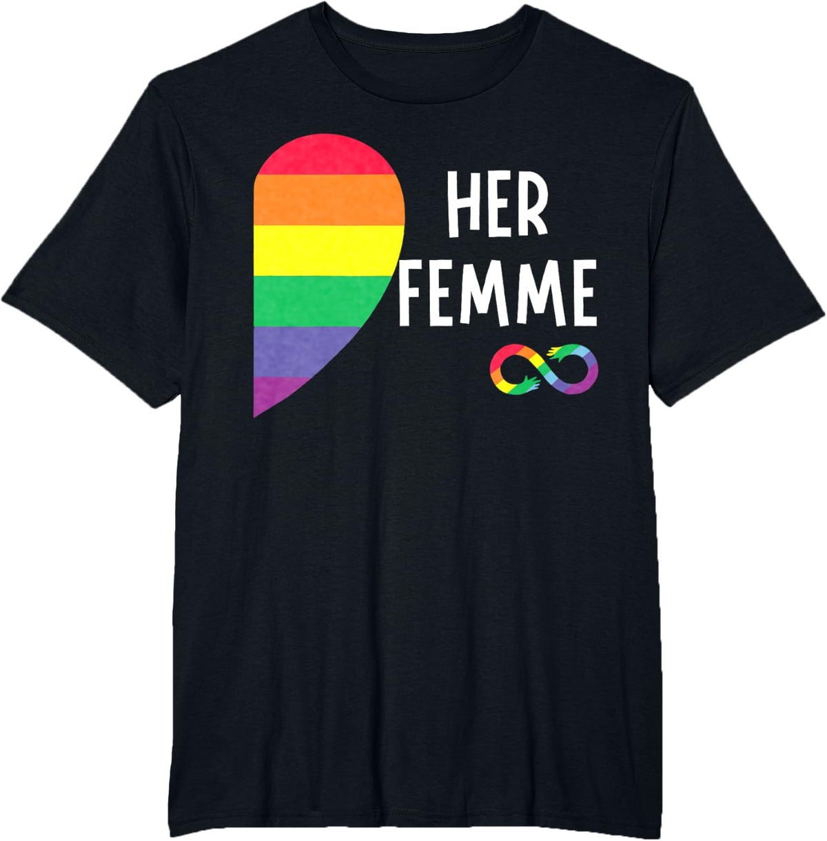 Her Fem Gay Pride Month LGBT Pride LGBTQ Pride Lesbian Flag T-Shirt - Black