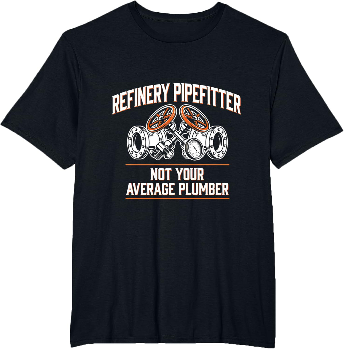 Refinery Pipefitter Industrial Piping Crew T-Shirt - Black