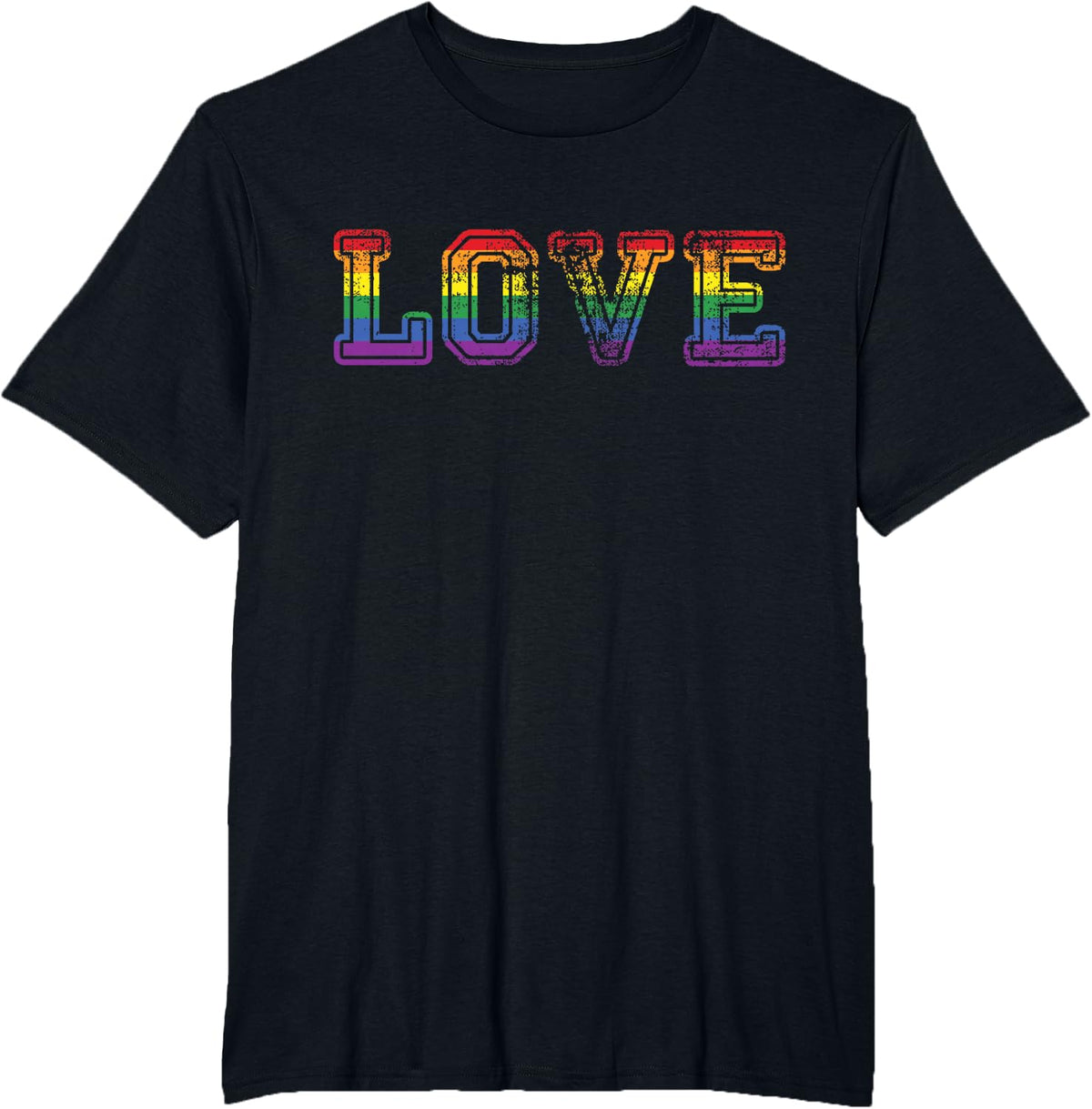 LOVE - LGBT Pride Rainbow Love LGBTQ Pride T-Shirt - Black