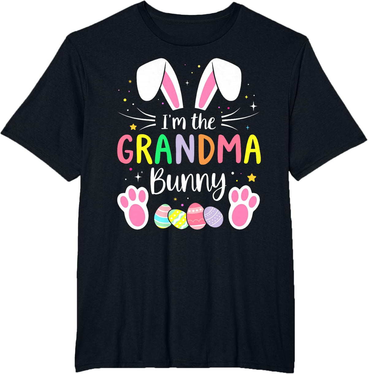 Im the grandma bunny funny matching easter family T-Shirt - Black