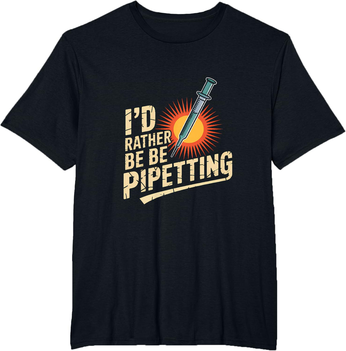 Molecular Biology Pipetting Retro Style T-Shirt - Black
