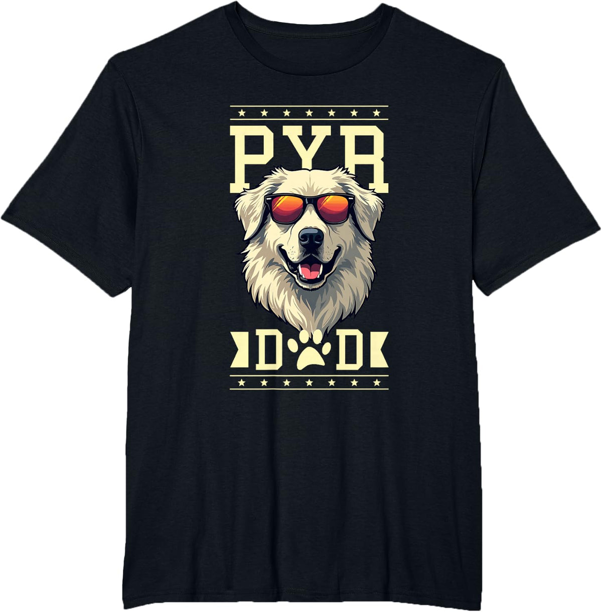 Pyr Dad Great Pyrenees Pyrenean Mountain Dog T-Shirt for Men - Black