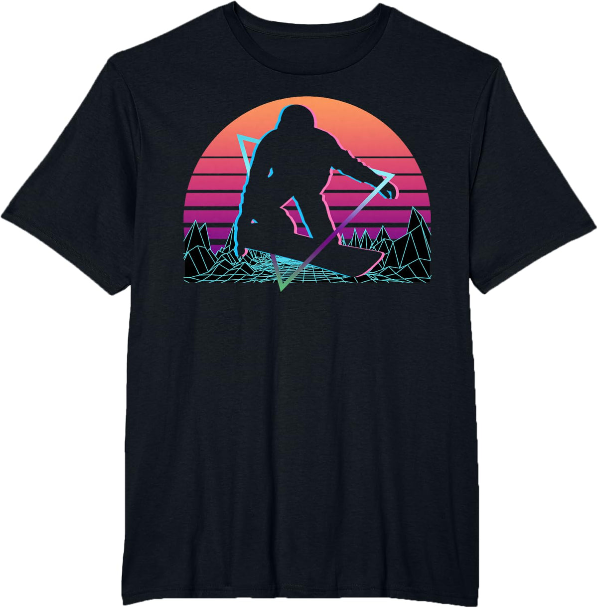 Snowboarding Snowboarder Retro T-Shirt - Black