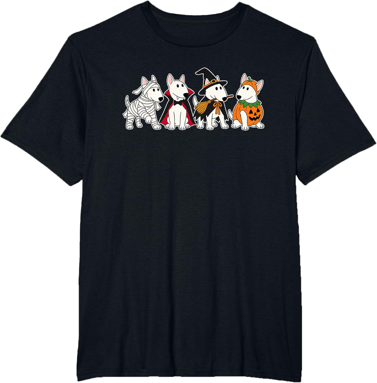Bull Terrier Halloween Spooky Dog Lover Mummy Witch T-Shirt - Black