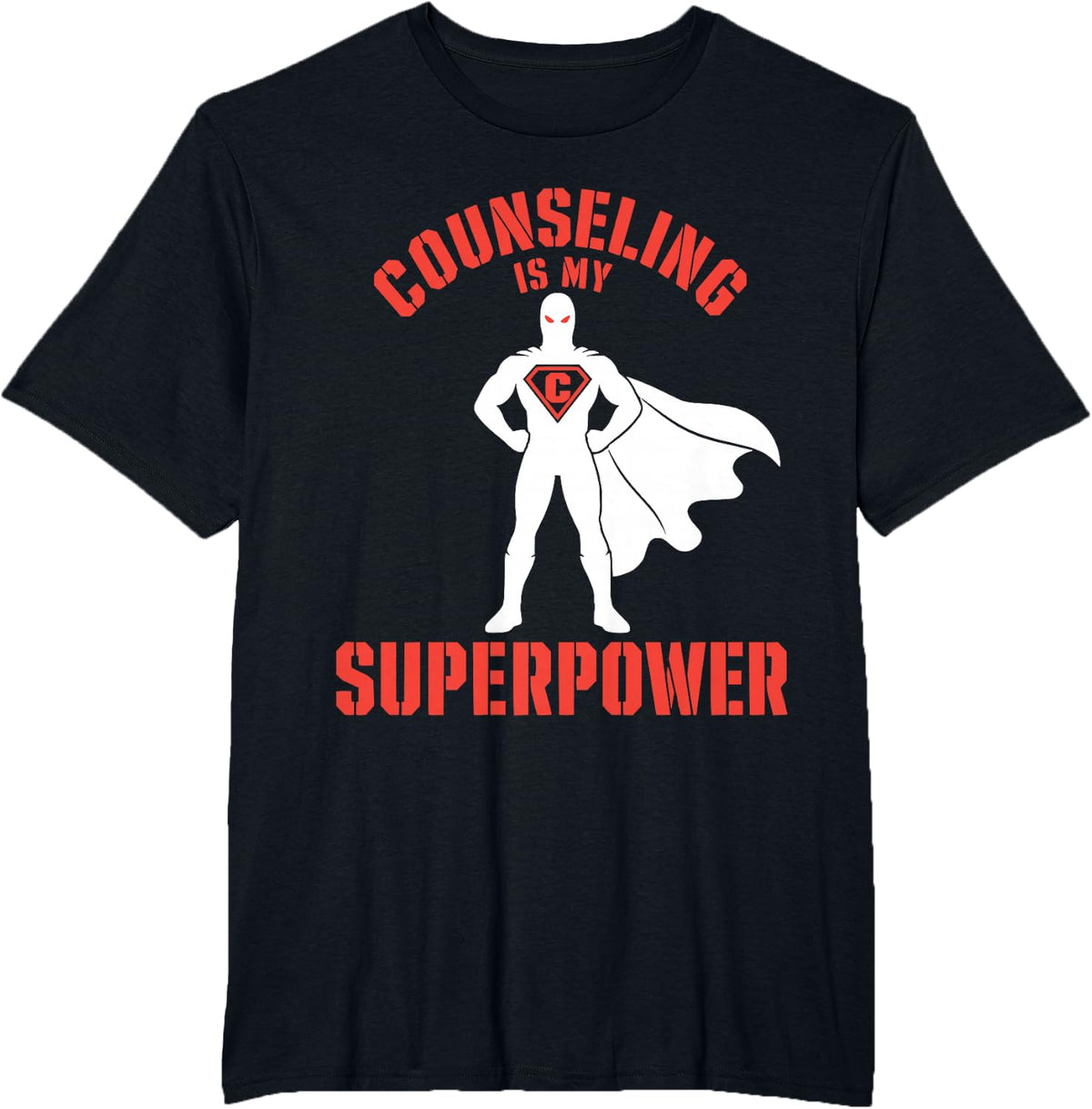 Super Counselor Funny Back to School Educational Superhero T-Shirt - Black