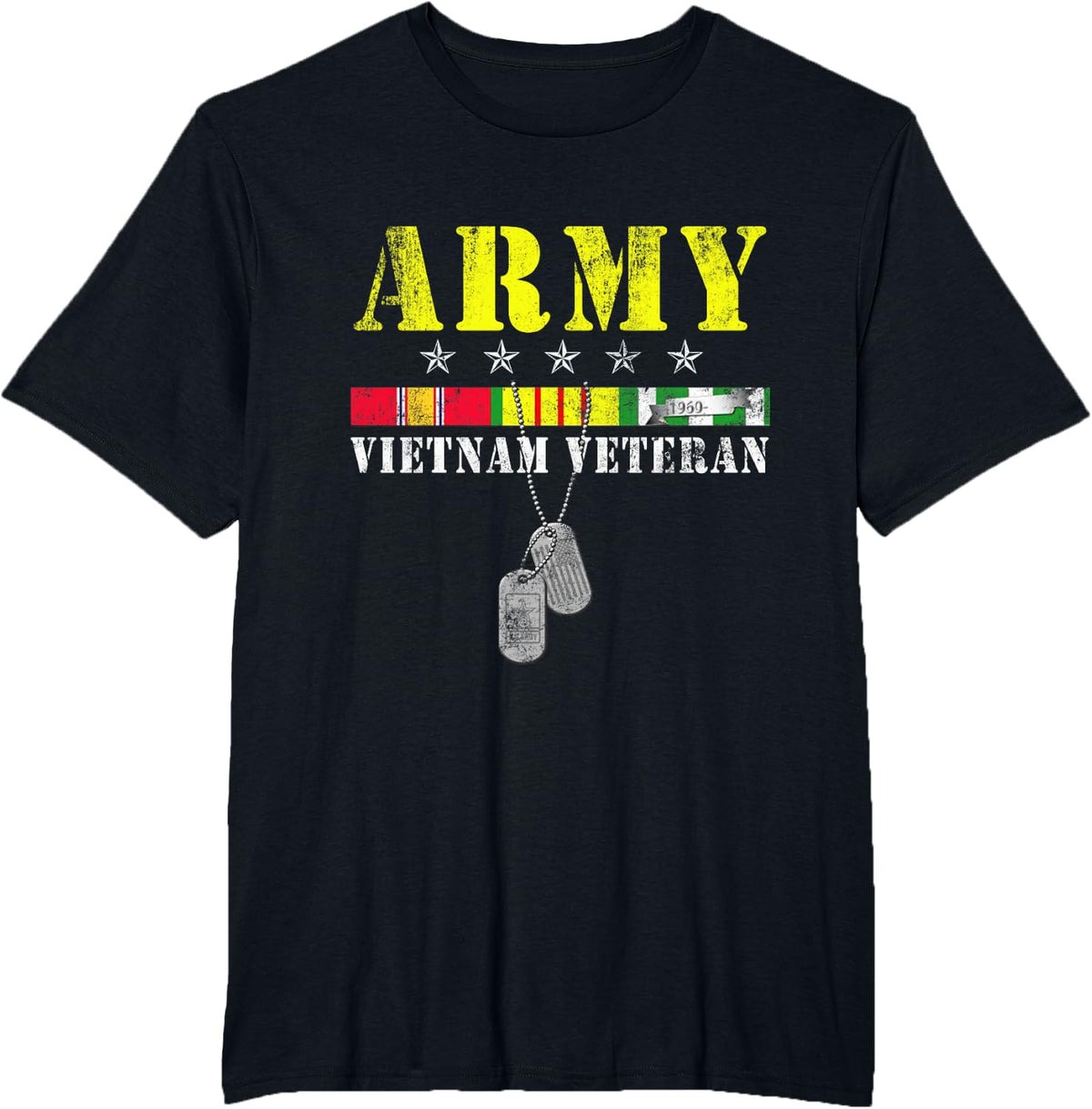 US Army Vietnam Veteran USA Flag Vietnam Vet Flag Men Women T-Shirt - Black