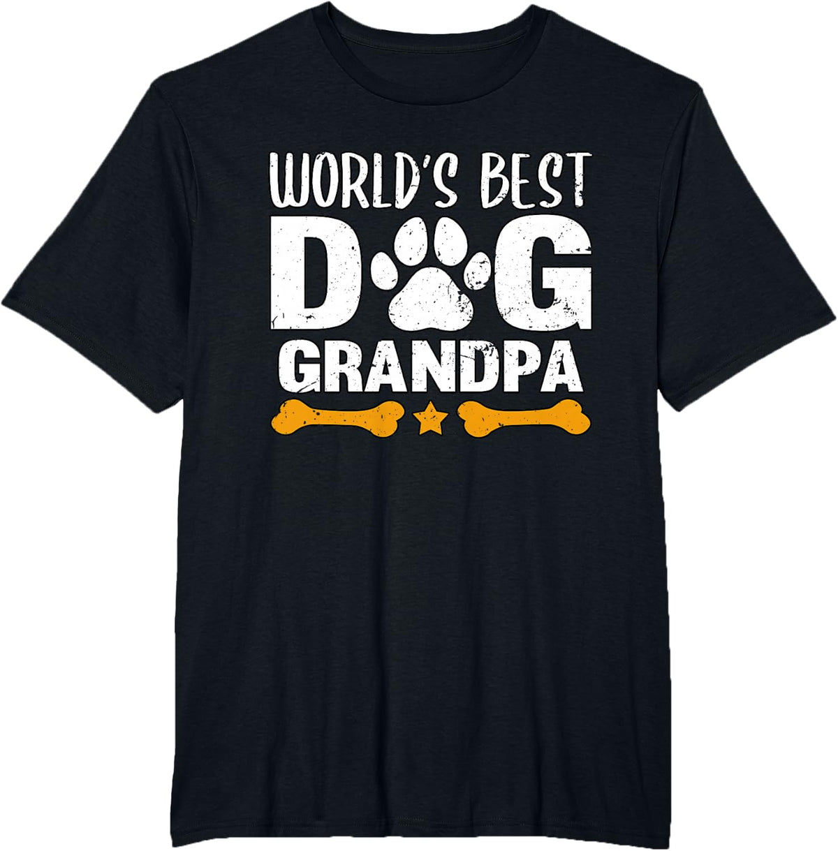 World's Best Dog Grandpa Puppy Grandfather Paw Fur Parent T-Shirt - Black