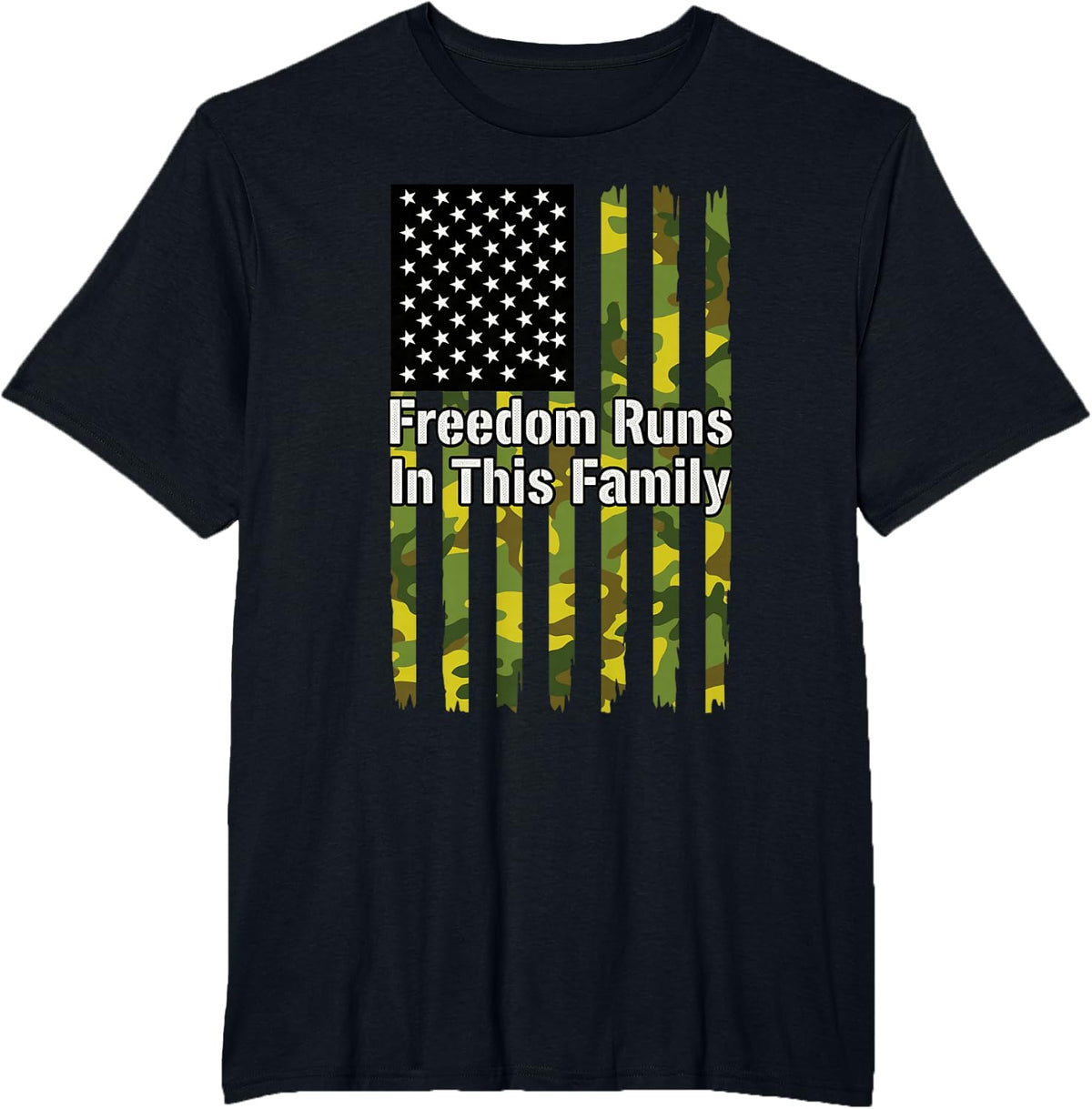 Freedom Runs in This Family T-Shirt - Black