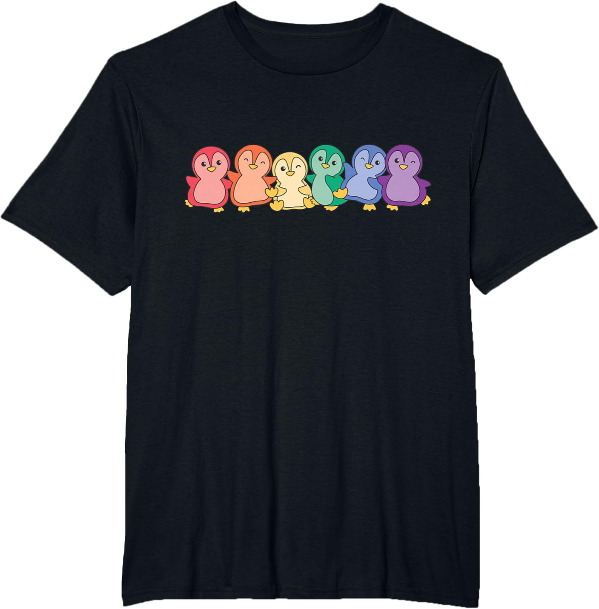 Rainbow Flag Pride Month Lgbtq Rainbow Penguin T-Shirt - Black