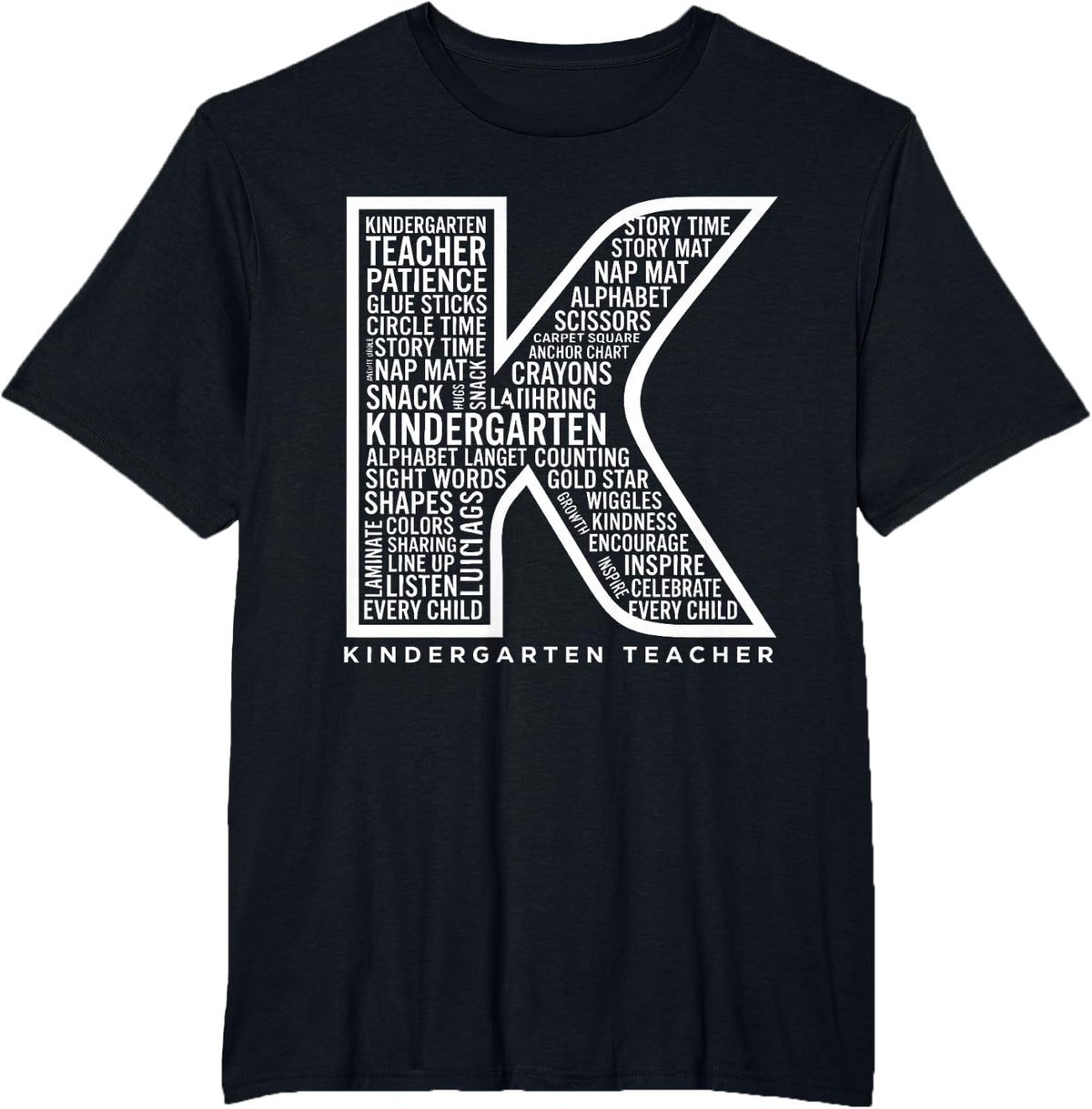 Kindergarten Teacher Typography Team School Women T-Shirt - Black