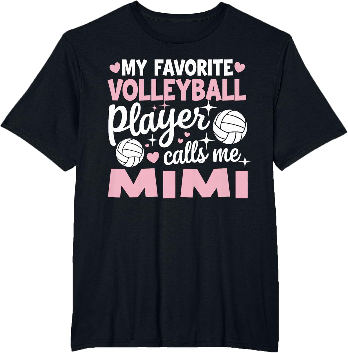 My Favorite Volleyball Player Calls Me Mimi T-Shirt - Black