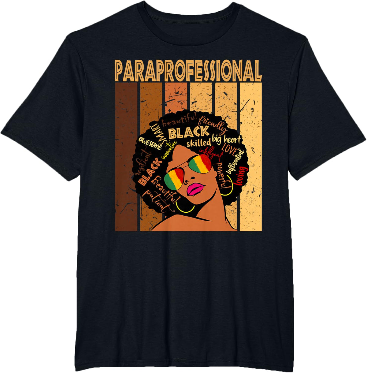 Paraprofessional Afro-Afroamerikaner Monat der schwarzen T-Shirt - Black