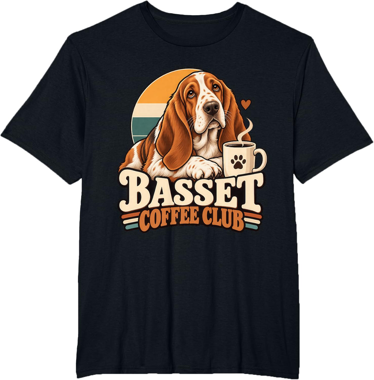 Basset Hound Coffee Lover T-Shirt - Black