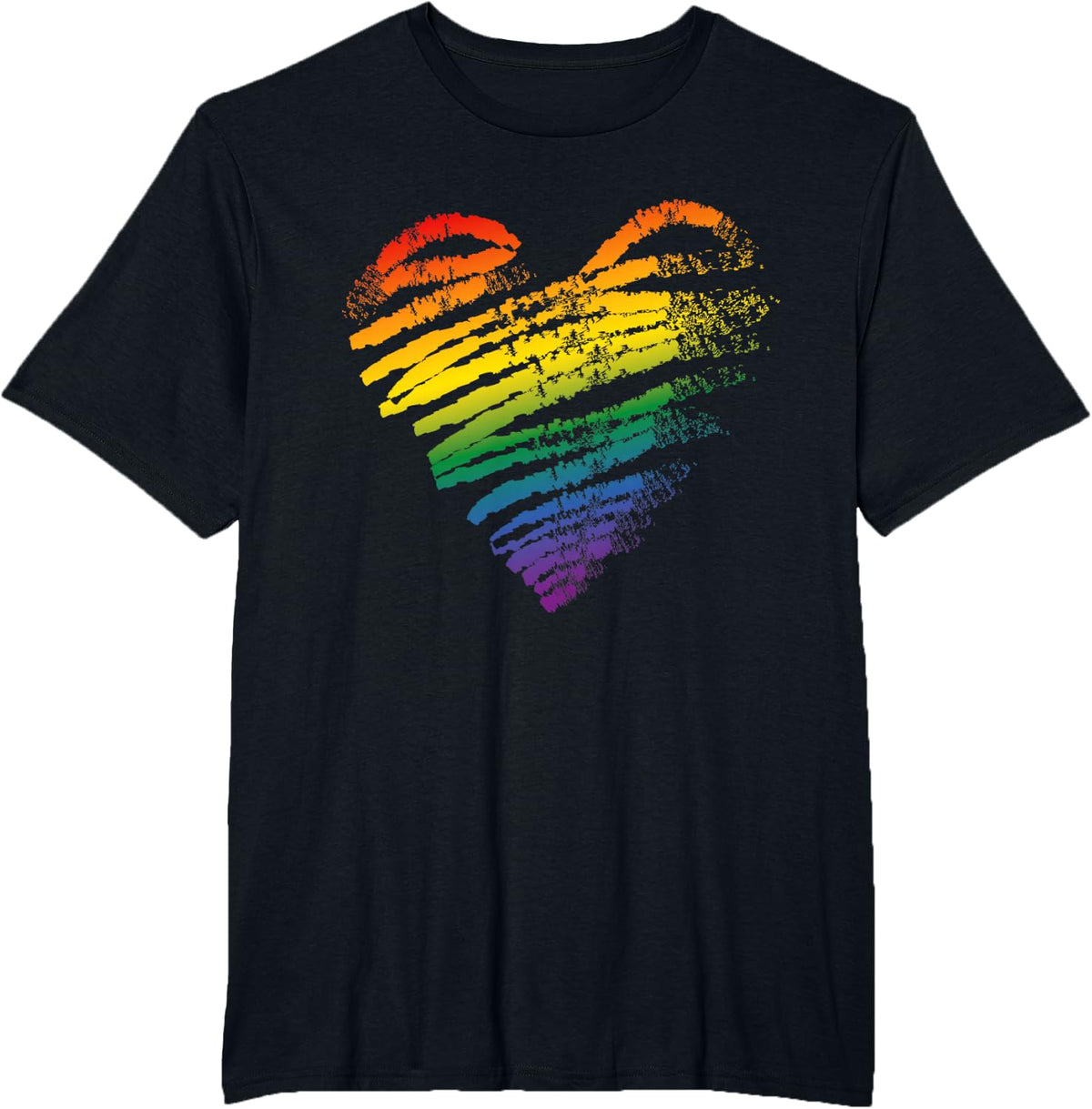 LGBT Gay Pride Heart Flag Pride Month T-Shirt - Black