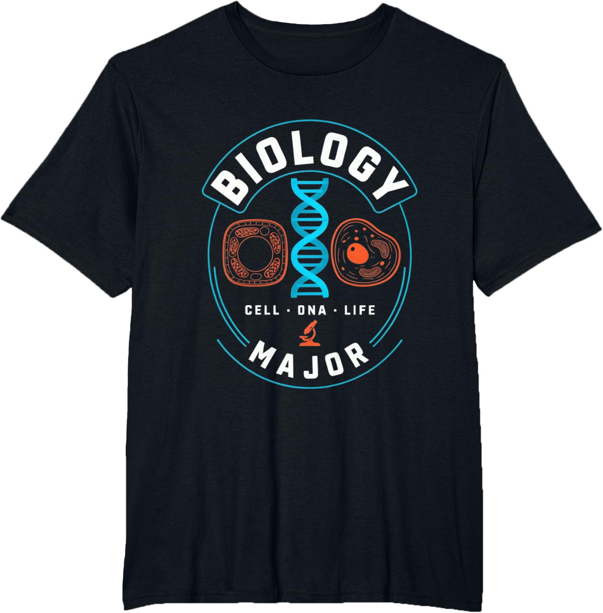 Biology Major Cell DNA Life T-Shirt - Black