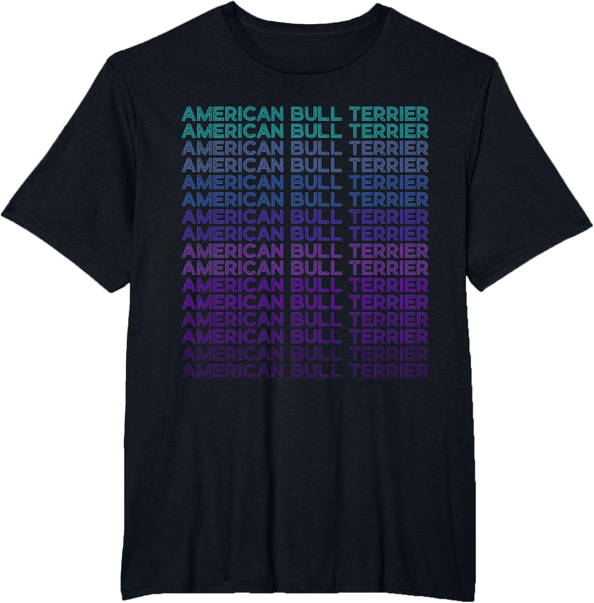 American Bull Terrier Dog Retro T-Shirt - Black