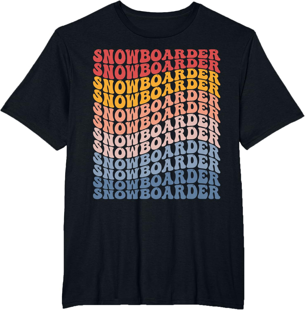 Snowboarder Snowboarding Snowboard Groovy T-Shirt - Black