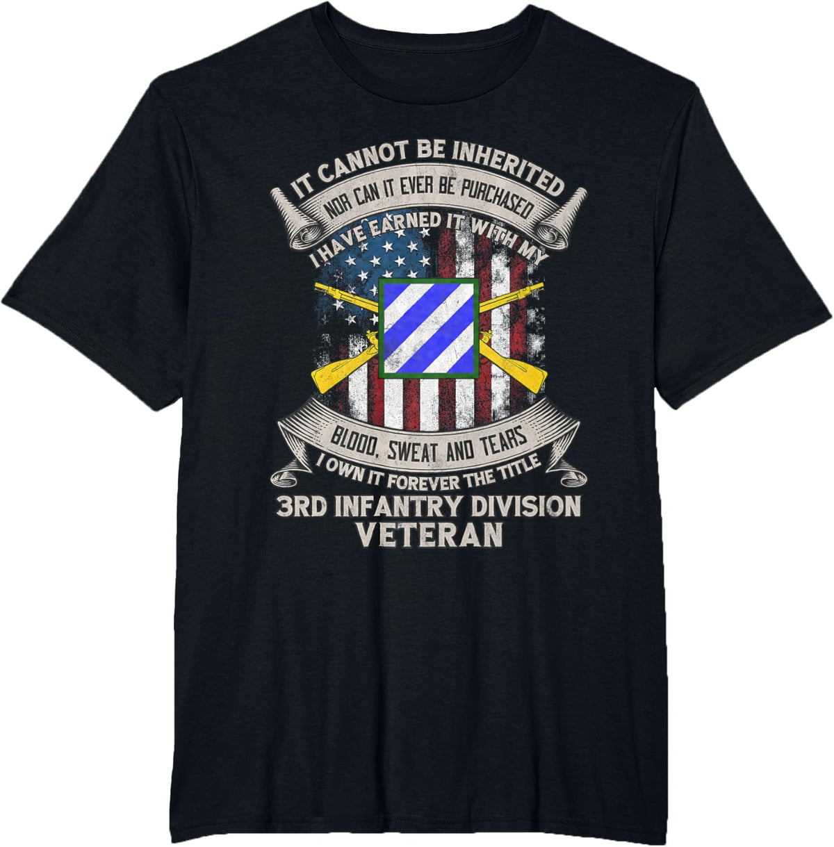 3rd Infantry Division Veteran Fort Stewart Georgia Retro Tee T-Shirt - Black