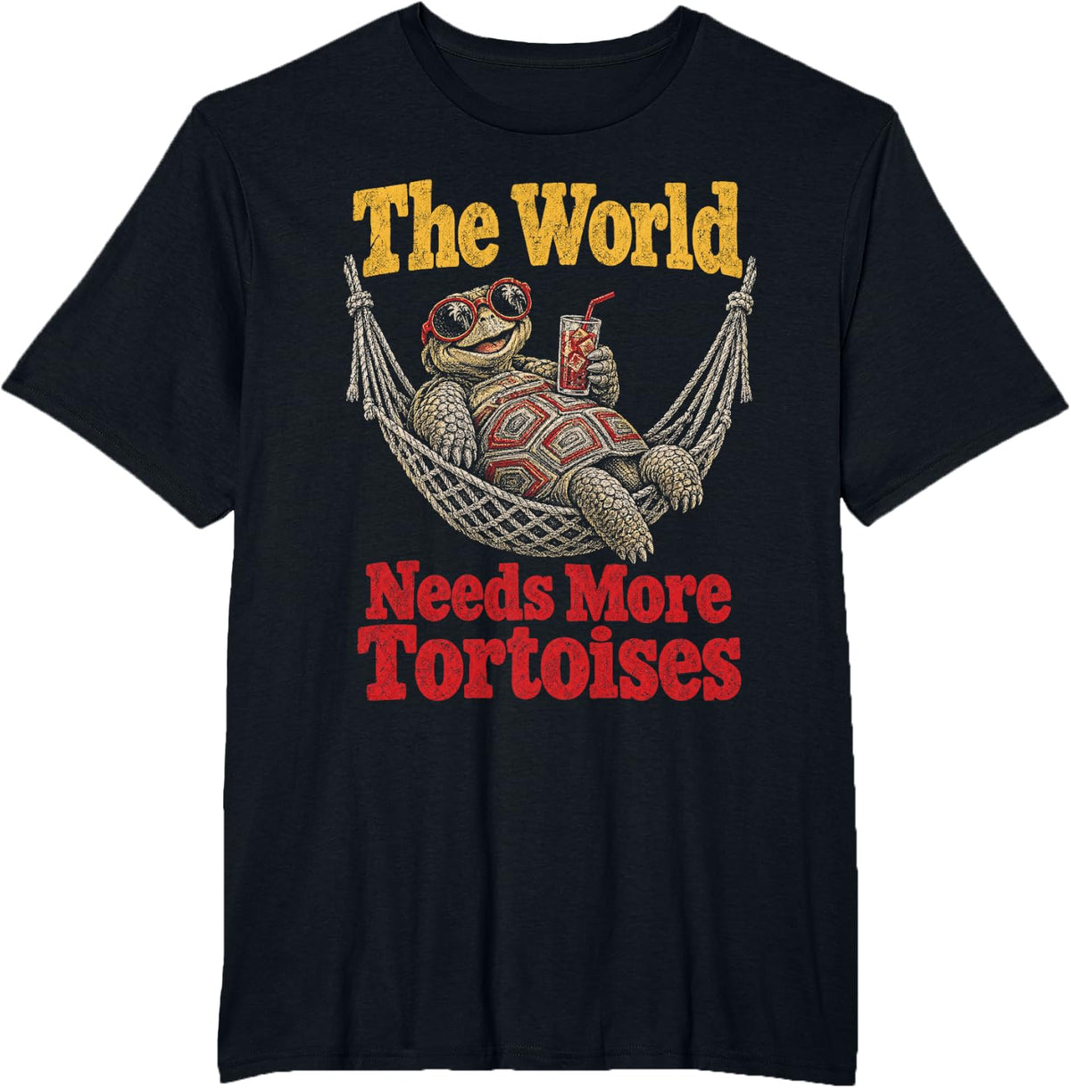 The World Needs More Tortoises Reptile Lover T-Shirt - Black