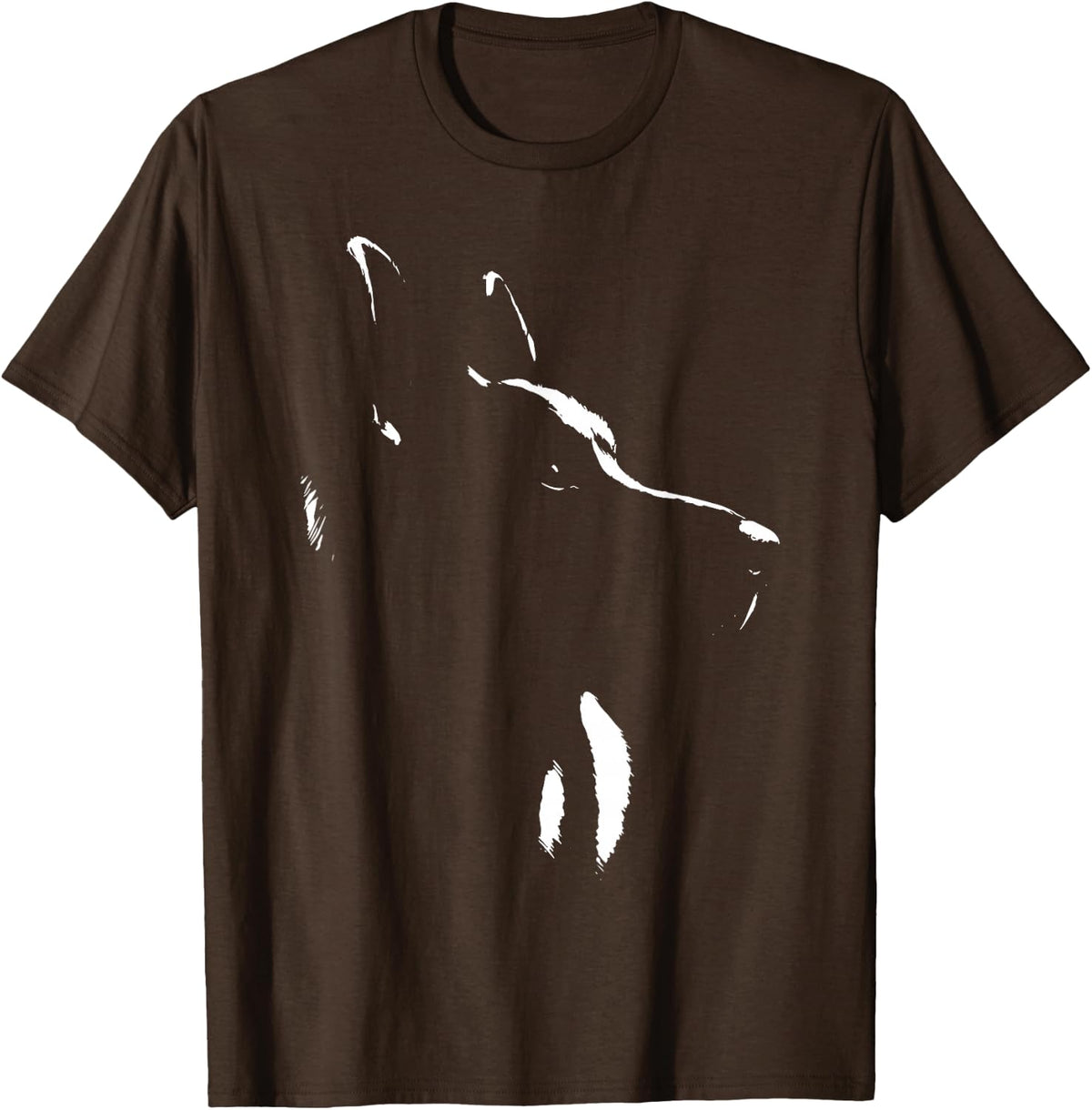 German Shepherd Silhouette Graphic for Men Women T-Shirt - Brown