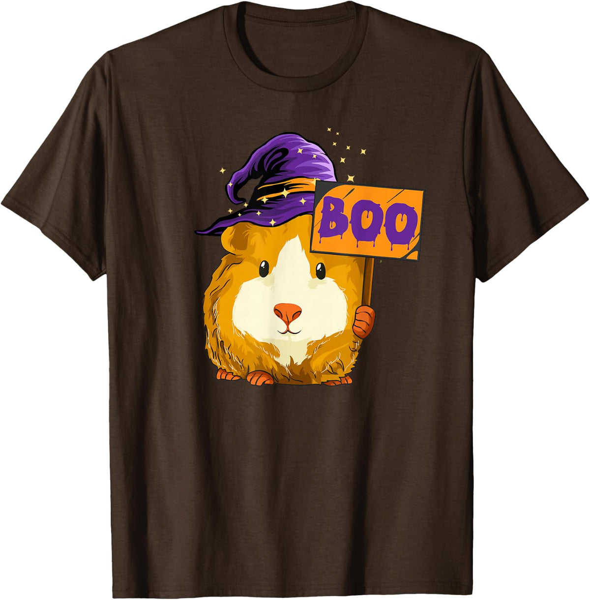 Boo Guinea Pig Halloween T-Shirt - Brown