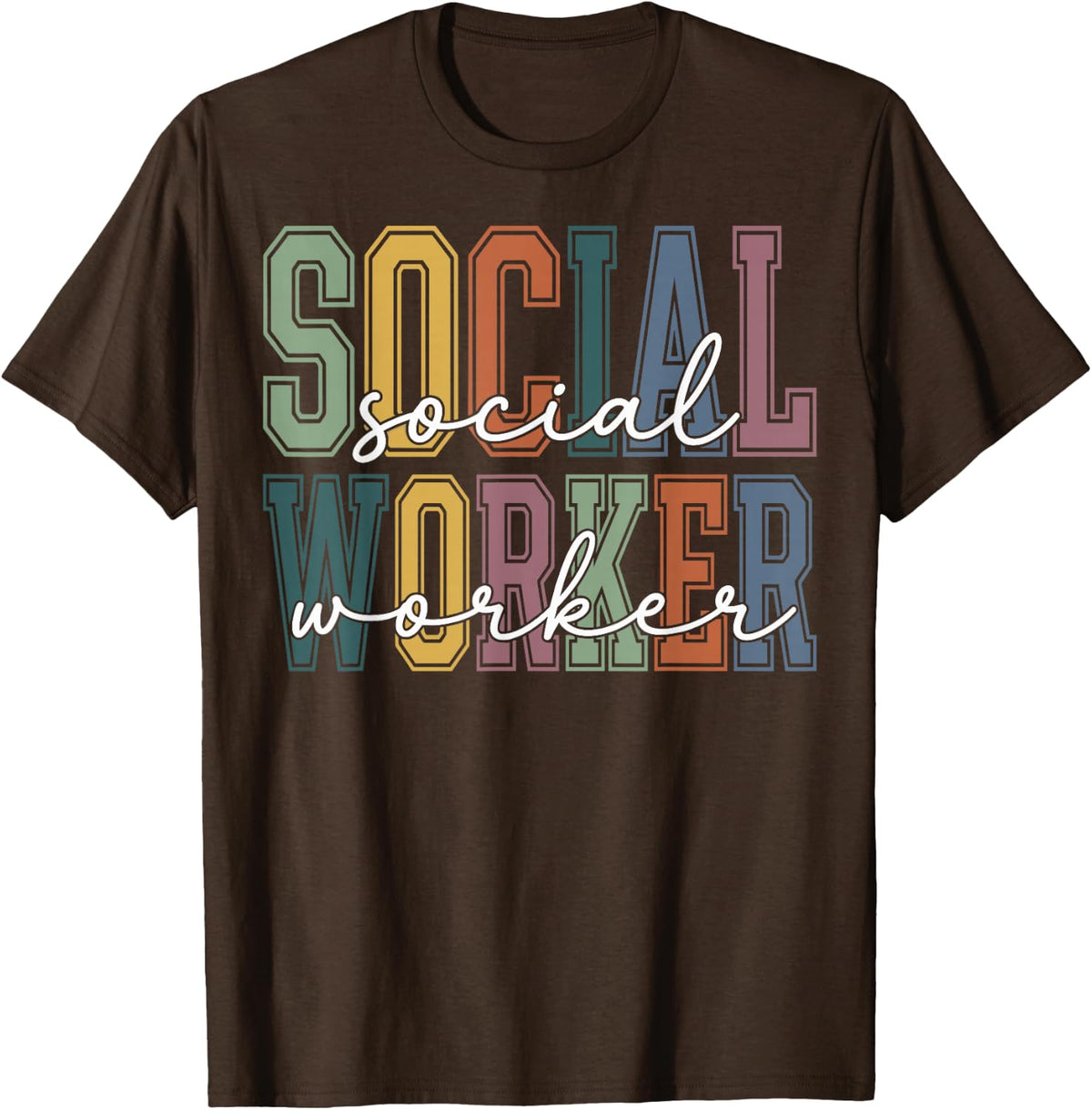 Mental Health Counselors Therapists Social Worker T-Shirt - Brown