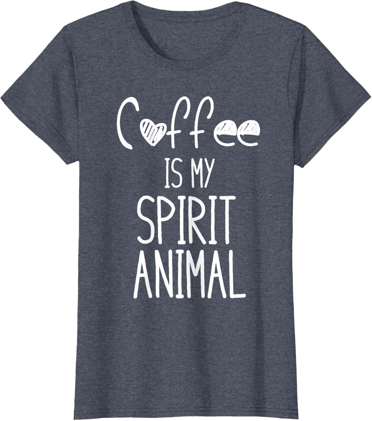 Coffee Is My Spirit Animal Funny Caffeine Lover Quote T-Shirt - Heather Blue