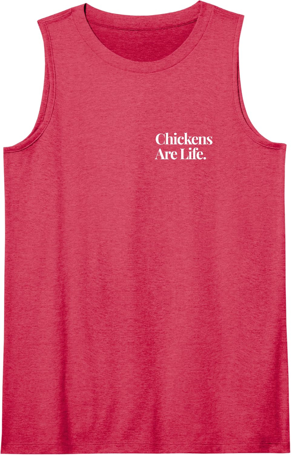 Chickens are Life Minimalist Farm Animal Fan Subtle Sleeveless Tank Top - Red